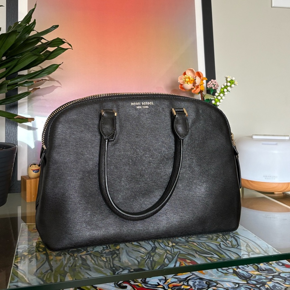 Henri Bendel Black Leather Handbag - Picture 2 of 6